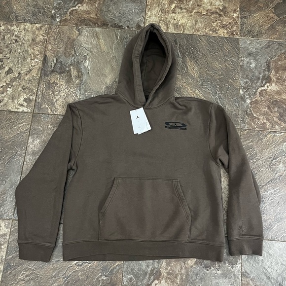Nike Air Jordan x Cactus Jack Hoodie Palomino Mens Brown Travis Scott Sz S NEW - Picture 4 of 7